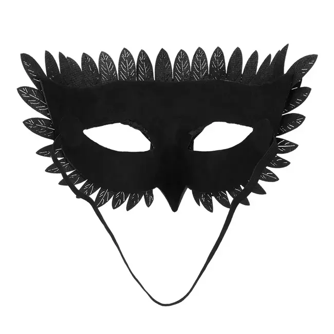 Zwart Veren Masker met Zwarte Snavel
