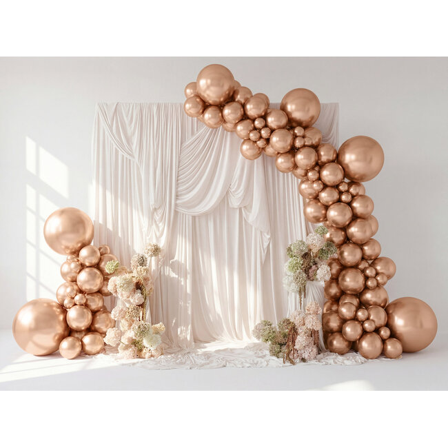 Ballonnen Chrome Rosé Gold - 12 cm - 50 stuks
