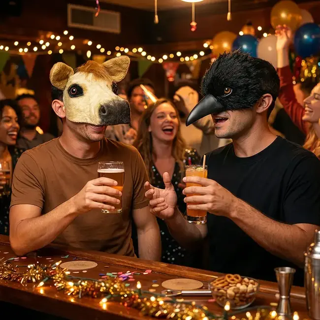Pluchen Half Masker Kraai