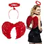 Set Duivel Rood - Diadeem Halo en Vleugels
