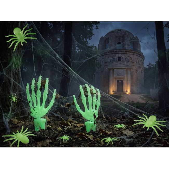 Glow in the dark Spinnen - 10 st - ... cm