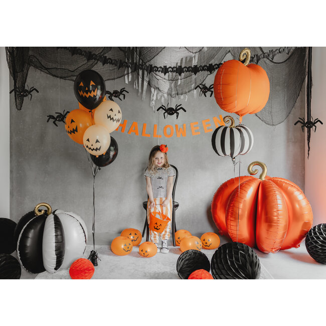 Folieballon Gestreepte Pompoen - 39 x 38 cm