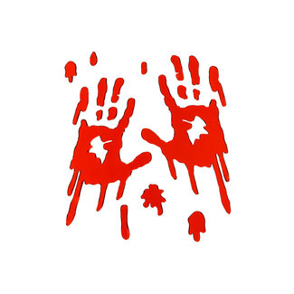 PartyDeco Gel Raam Stickers "Bloody Hands" - ? cm