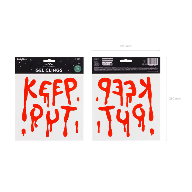 Gel Raam Stickers "Keep Out" - 17x19cm