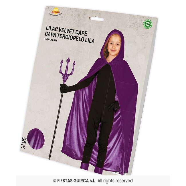 Fluwelen Cape met Capuchon - 100 cm