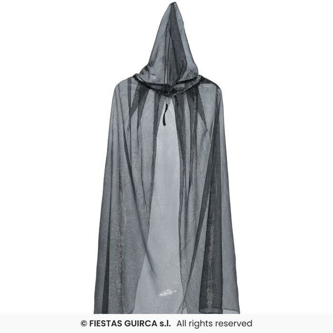 Transparante Cape Spinnenweb Zilver - 130 cm