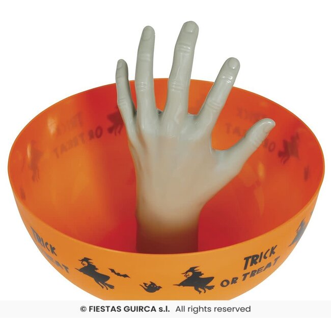 Oranje Schaal Met Hand – 25 cm