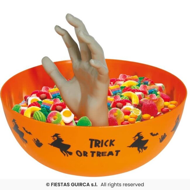 Oranje Schaal Met Hand – 25 cm