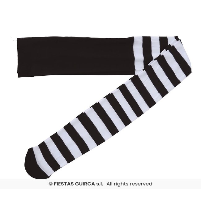 Zwart Wit Gestreepte Panty