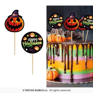 Fiesta Cake Topper Happy Halloween - 6 cm - 12 st