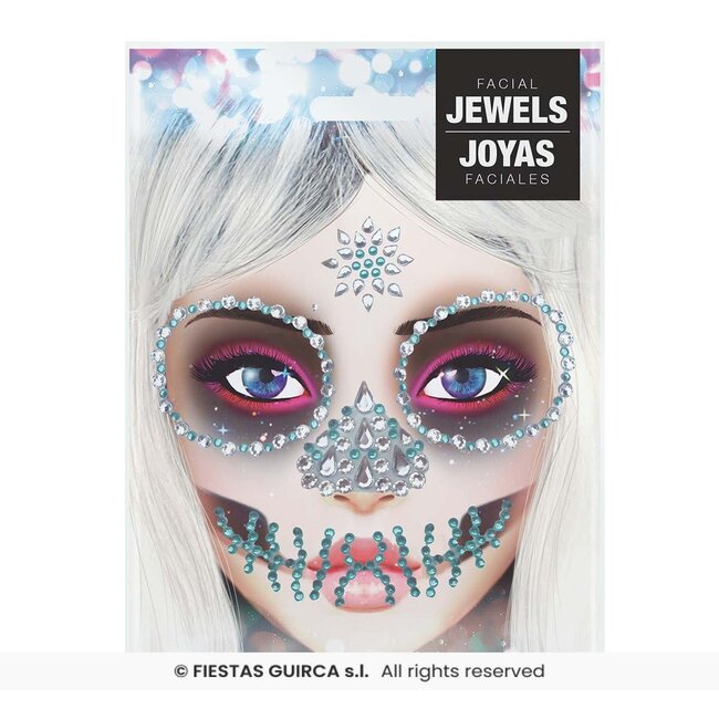 Face & Body Jewels - Schedel - Groen