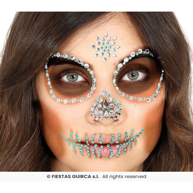 Face & Body Jewels - Schedel - Groen