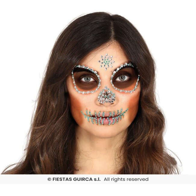 Face & Body Jewels - Schedel - Groen