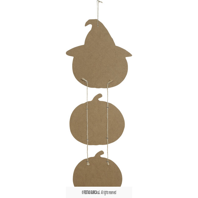 Houten Decoratie Bord Happy Halloween Pompoen - 64 cm - 3 delig