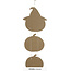 Houten Decoratie Bord Happy Halloween Pompoen - 64 cm - 3 delig