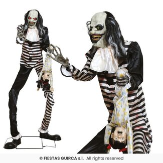 Fiesta Horror Clown met Baby - Licht en Geluid - 215 cm