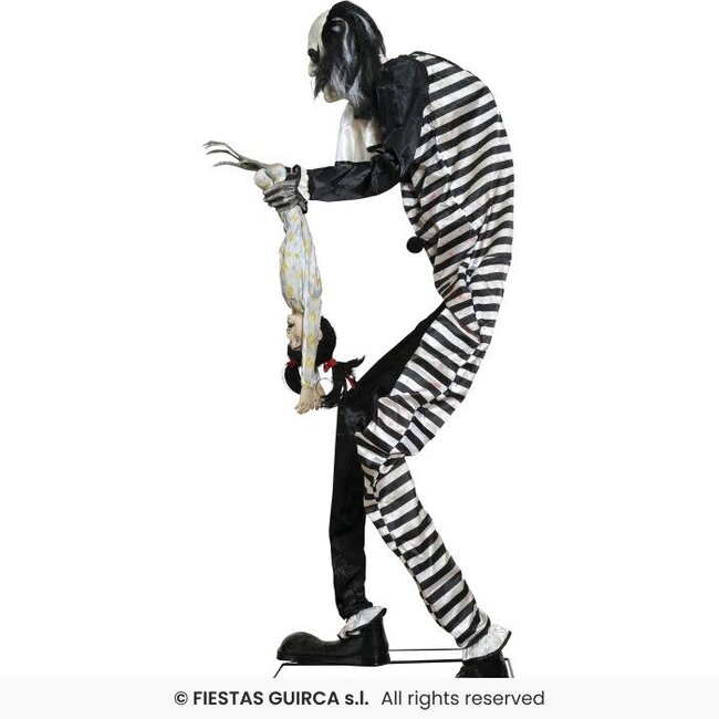 Horror Clown met Baby - Licht en Geluid - 215 cm