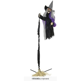 Fiesta Vliegende Heks Met Standaard, Licht, Geluid en Beweging – 225 cm