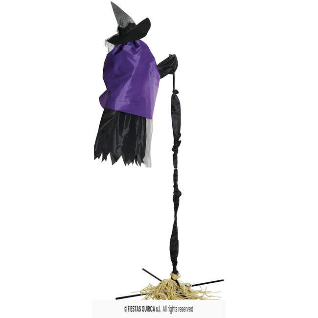 Vliegende Heks Met Standaard, Licht, Geluid en Beweging – 225 cm