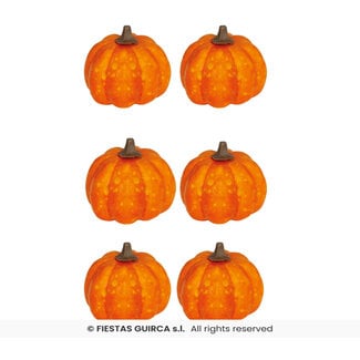Fiesta Set van 6 Gelakte Oranje Pompoenen - Schuim - 3,5 cm