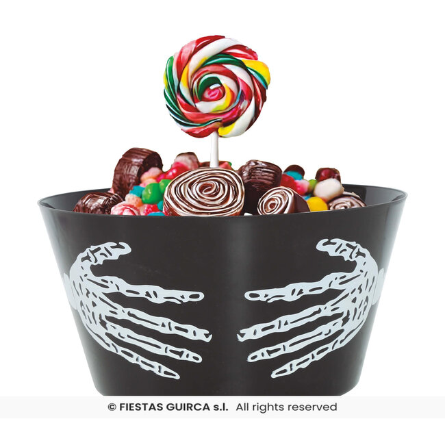 Trick or Treat Snoepschaal met Skeletten Handen - 30x22 cm