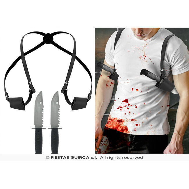 Schouder Holster met 2 Messen