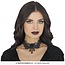 Zwarte Choker met Geborduurde Rozen