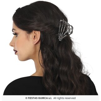 Fiesta Haarclip Skeletten Hand Metal - 8,5 cm