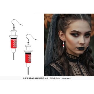 Fiesta Halloween Oorbellen Bloody Syringes