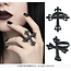 Ring met Gotisch Kruis - Metaal - 4 cm