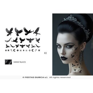 Fiesta Halloween Tattoos Raaf - 15 x 11 cm