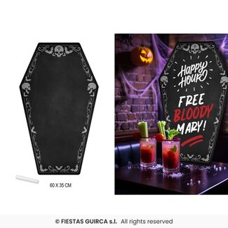 Fiesta Houten Krijtbord Doodskist - 59 x 33 cm