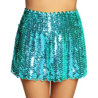 Boland Minirokje Sequins - Turquoise - M (stretch)