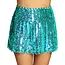 Boland Minirokje Sequins - Turquoise - M (stretch)
