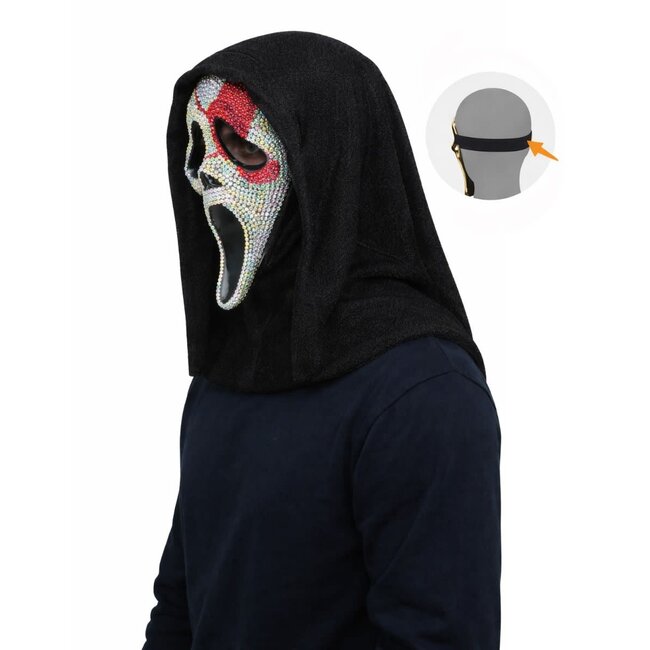 Ghost Face Bloederig Bling Masker met Capuchon Officiele Licentie