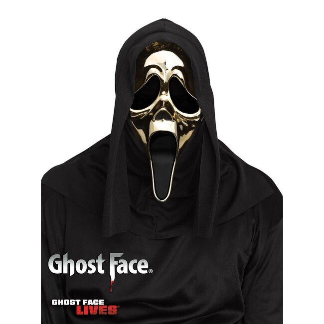Ghost Face Gouden Masker met Capuchon Officiele Licentie
