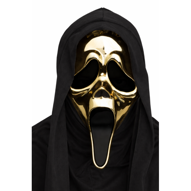 Ghost Face Gouden Masker met Capuchon Officiele Licentie