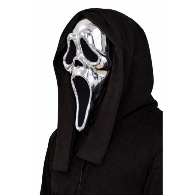Ghost Face Chroomkleurig Masker met Capuchon Officiele Licentie