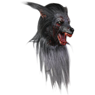 Ghoulish Head Mask Black Wolf