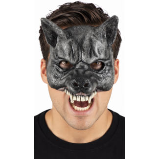 Ghoulish Latex Half Masker - Black Wolf