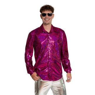 Partychimp Shiny Disco Shirt - Fuchsia