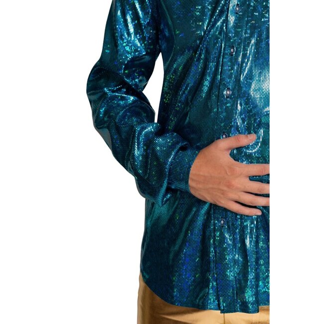 Shiny Disco Shirt - Turquoise
