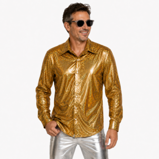 Partychimp Shiny Disco Shirt - Gold