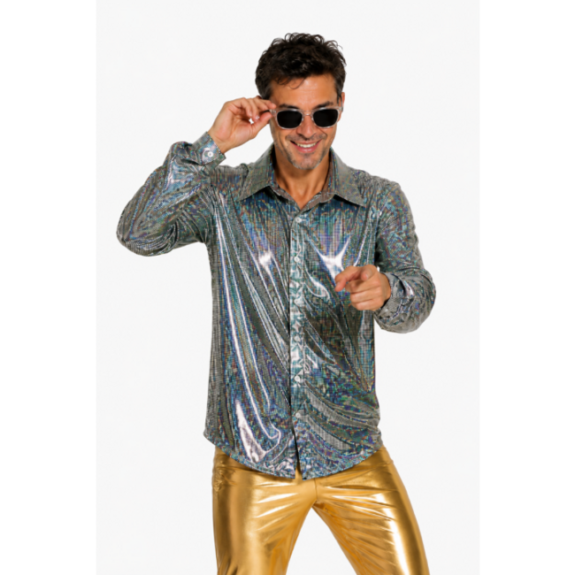 Shiny Disco Shirt - Silver