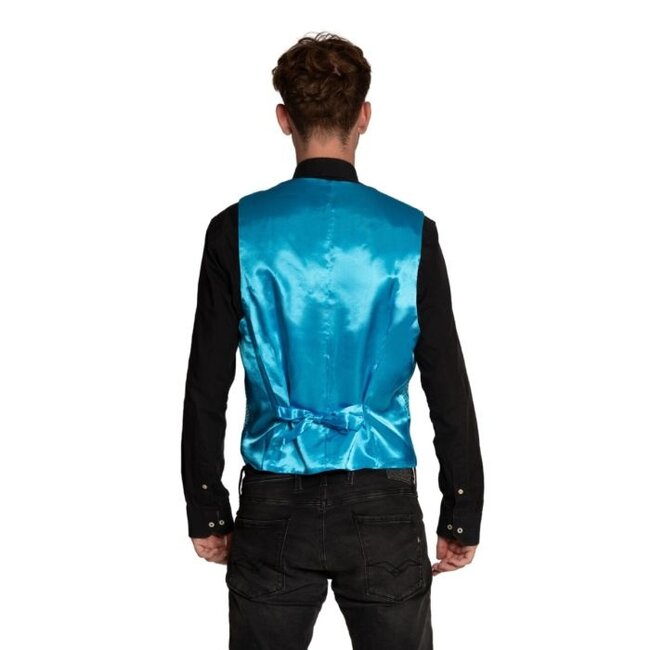 Glitter Gillet met Strik - Turquoise