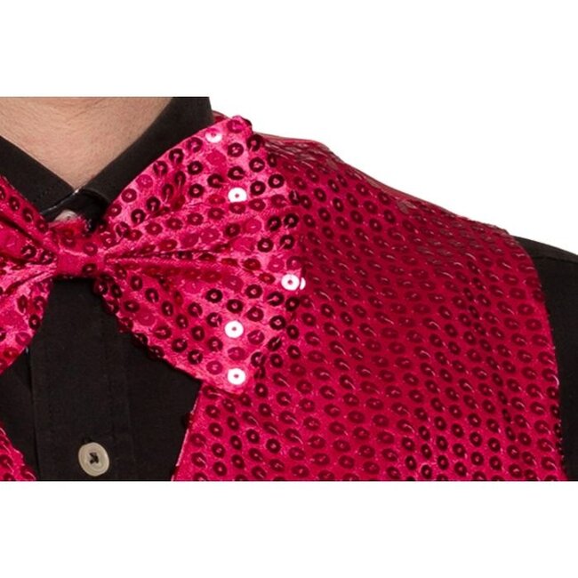 Glitter Gillet met Strik - Pink