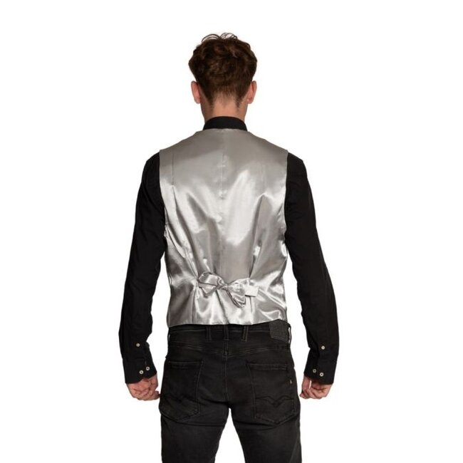 Glitter Gillet met Strik - Zilver