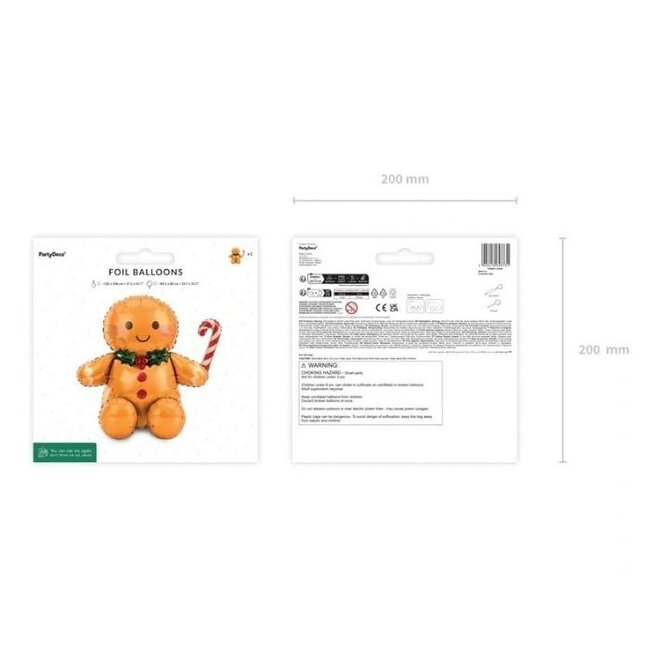 Folieballon Gingerbread man - 85,5 x 80 cm