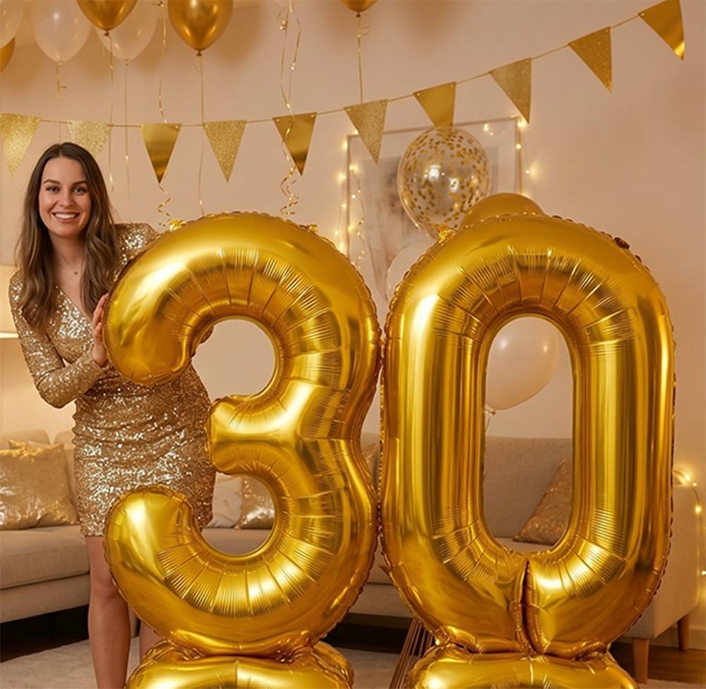 Gigantische Gouden Cijferballonnen