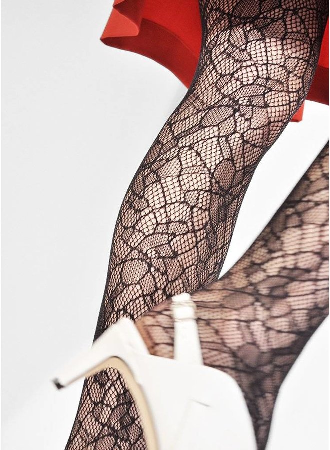 Swedish Stockings Edit Lace Tights Black